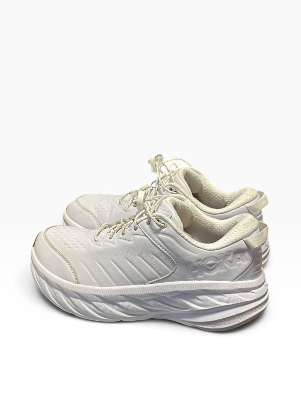 Hoka One One Bondi SR White Leather Work Shoes Women’s Size 8.5 D Slip Resistant